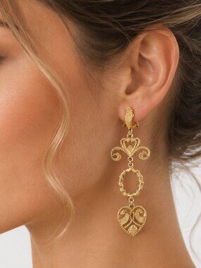 Large Vintage 1990s Dangle Earrings